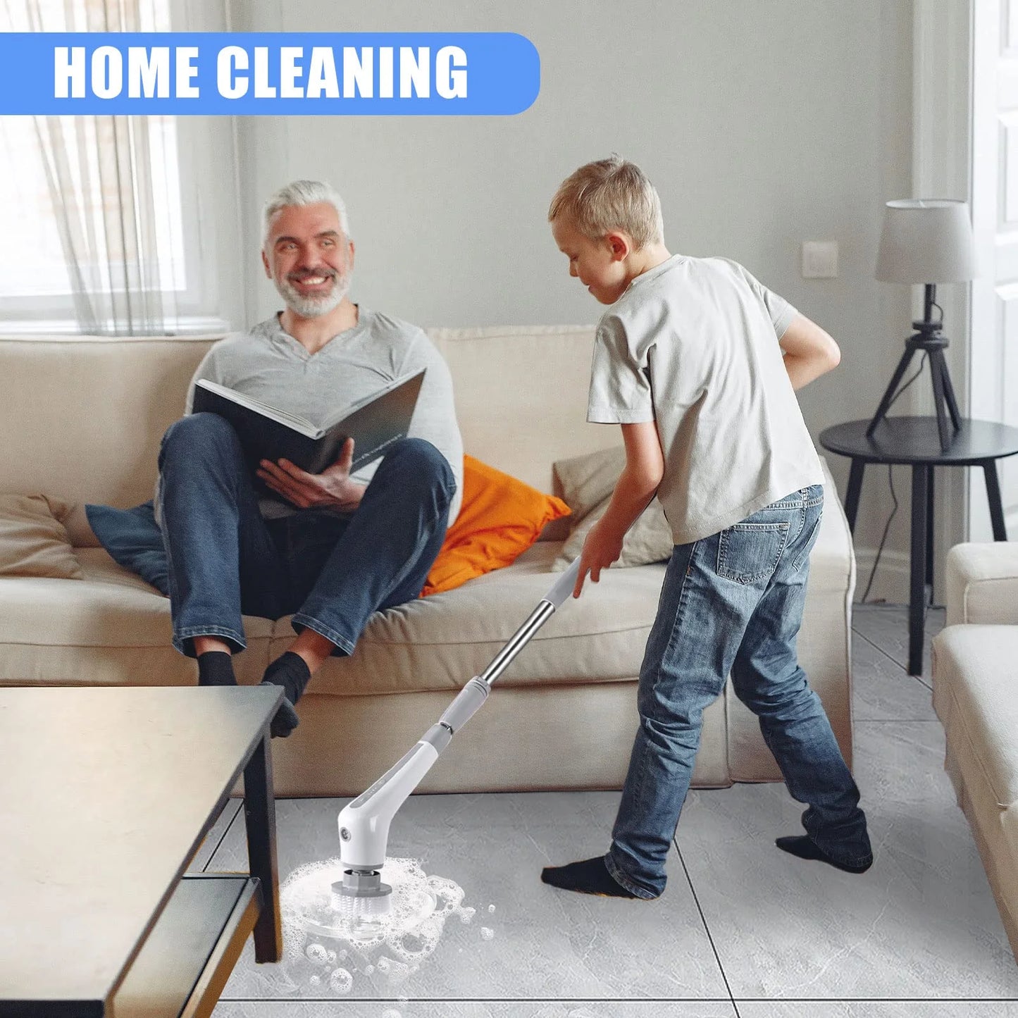 Electric Spin Scrubber – Cordless Shower & Floor Cleaner with 48" Extendable Handle