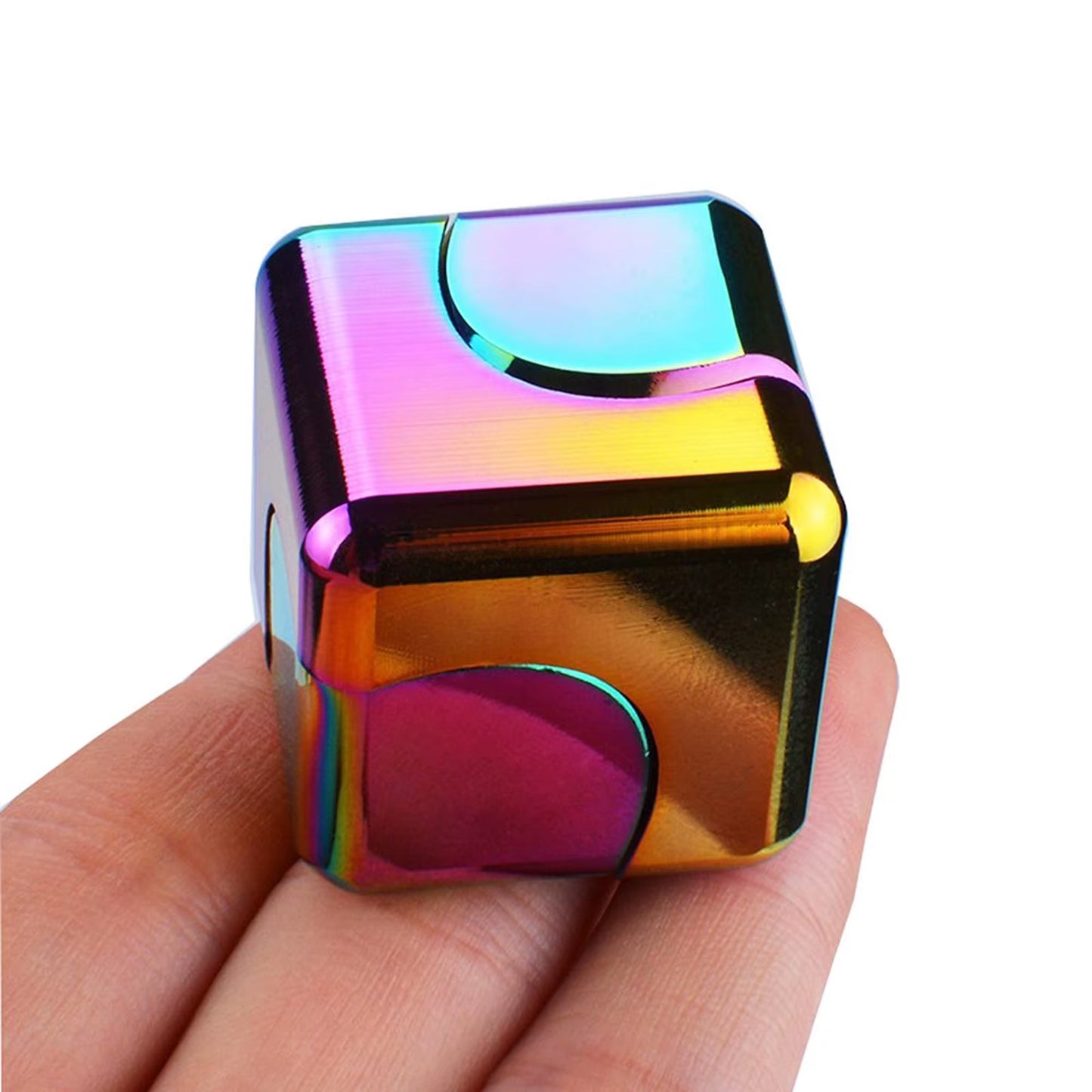 Metal Cube Spinner Fidget Toy – 3D Puzzle Gyro Gear Stress Relief Spinner for Kids & Adults