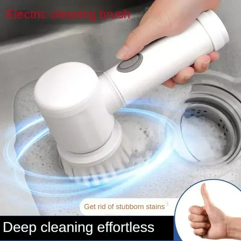 Electric Spin Scrubber – Cordless Cleaning Brush with 5 Replaceable Heads