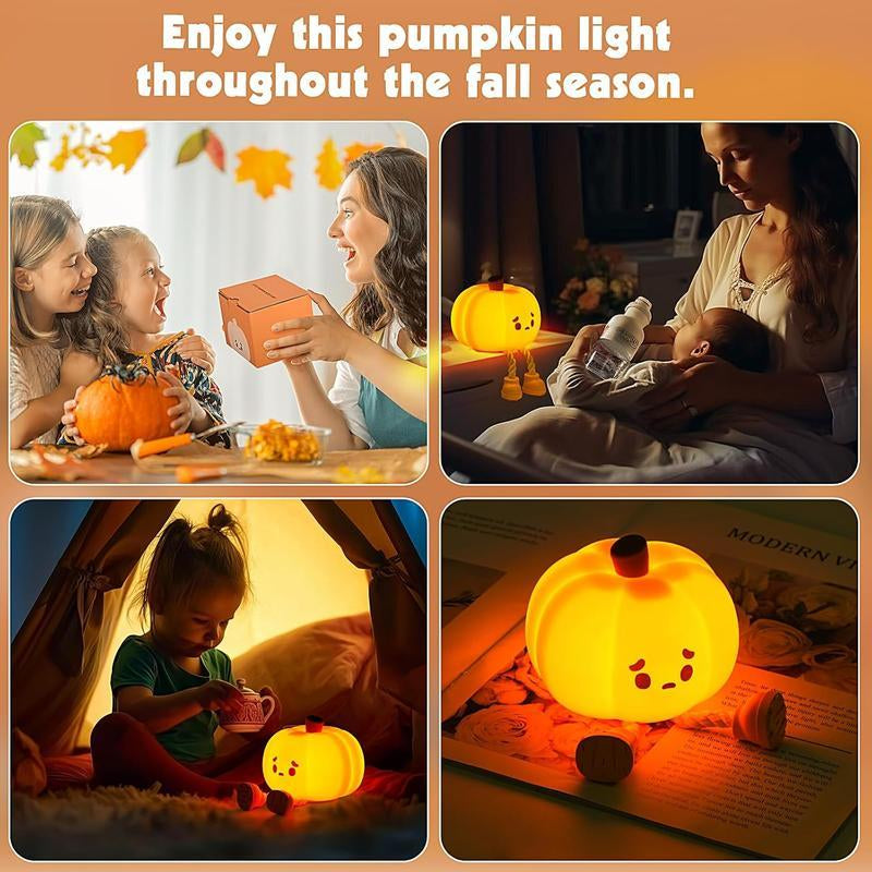 Mini LED Halloween Pumpkin Night Light – Rechargeable, 3-Level Dimmable Touch Lamp