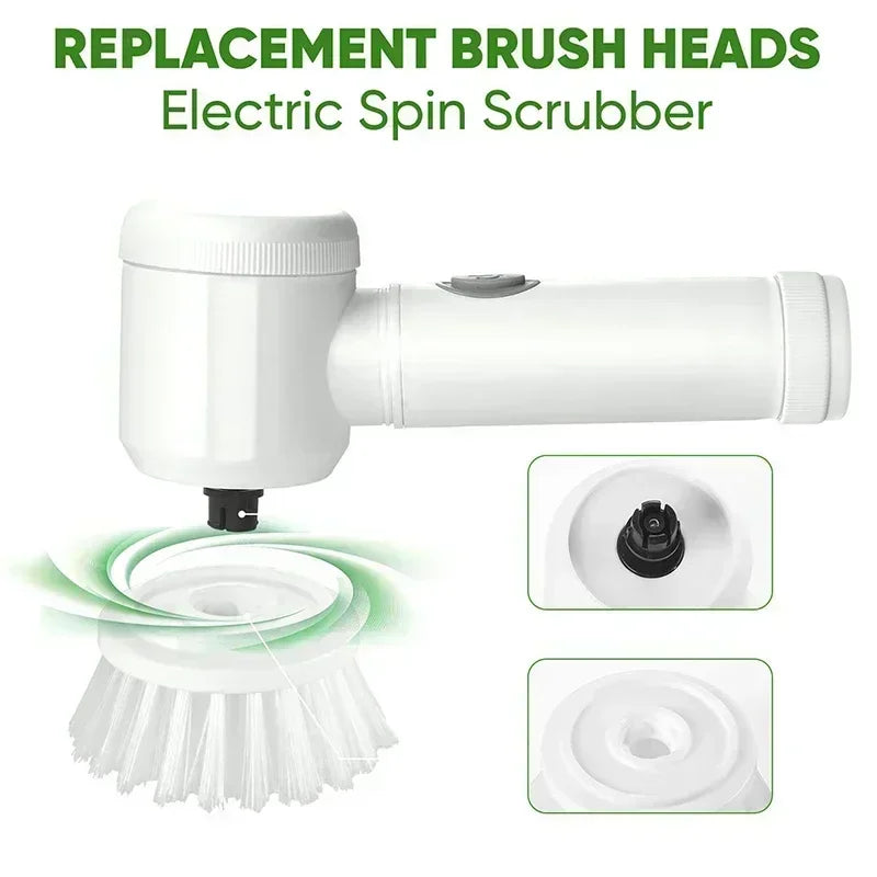 Electric Spin Scrubber – Cordless Cleaning Brush with 5 Replaceable Heads