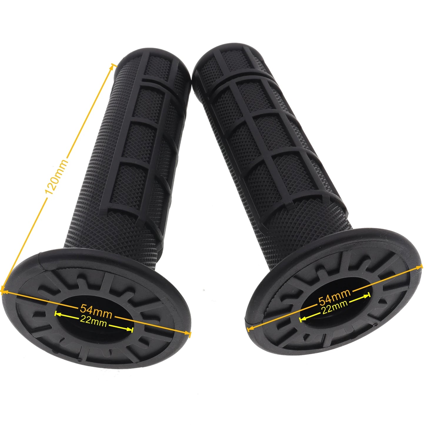 7/8" Rubber Handlebar Grips (22 mm) for Motorcycles & E-Bikes
