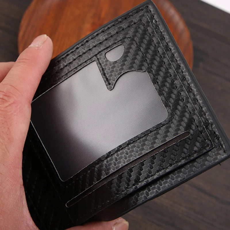 Black Large Capacity Wallet with Multiple Card Slots Simple Wallet Two Fold Men'S Wallet Thin Male Credit Card Holder