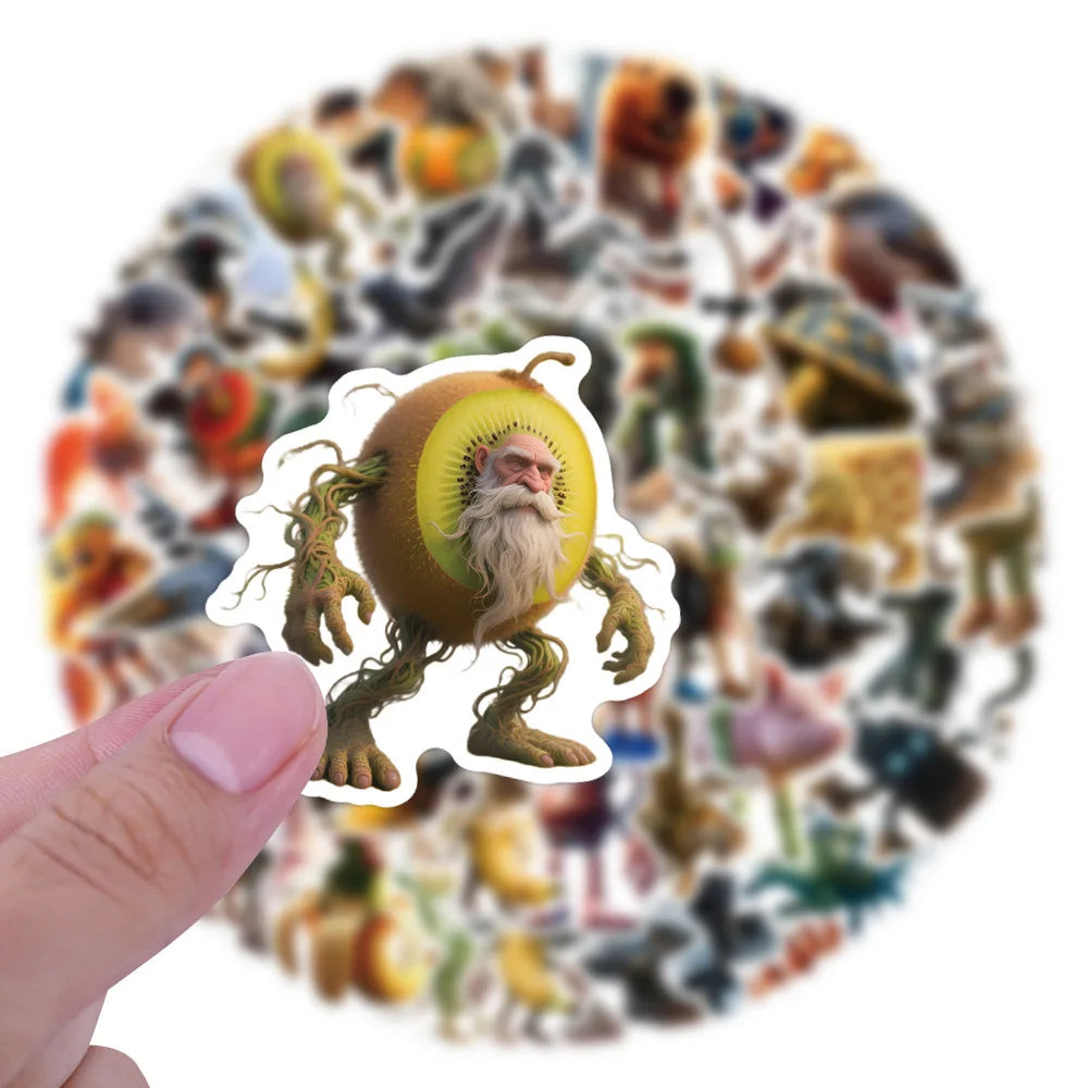 100PCS Funny Meme Abstract Animal Stickers