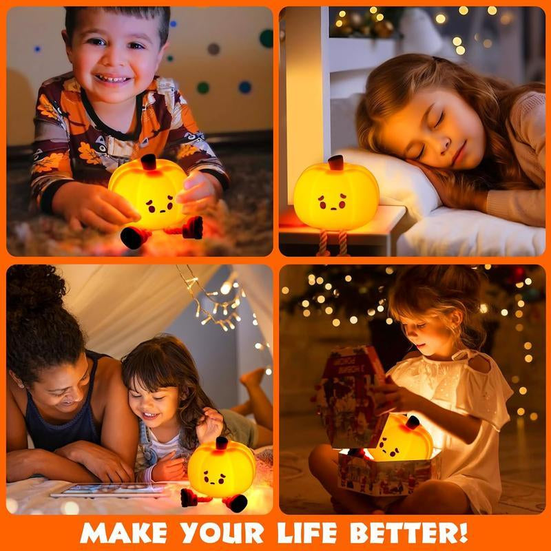 Mini LED Halloween Pumpkin Night Light – Rechargeable, 3-Level Dimmable Touch Lamp