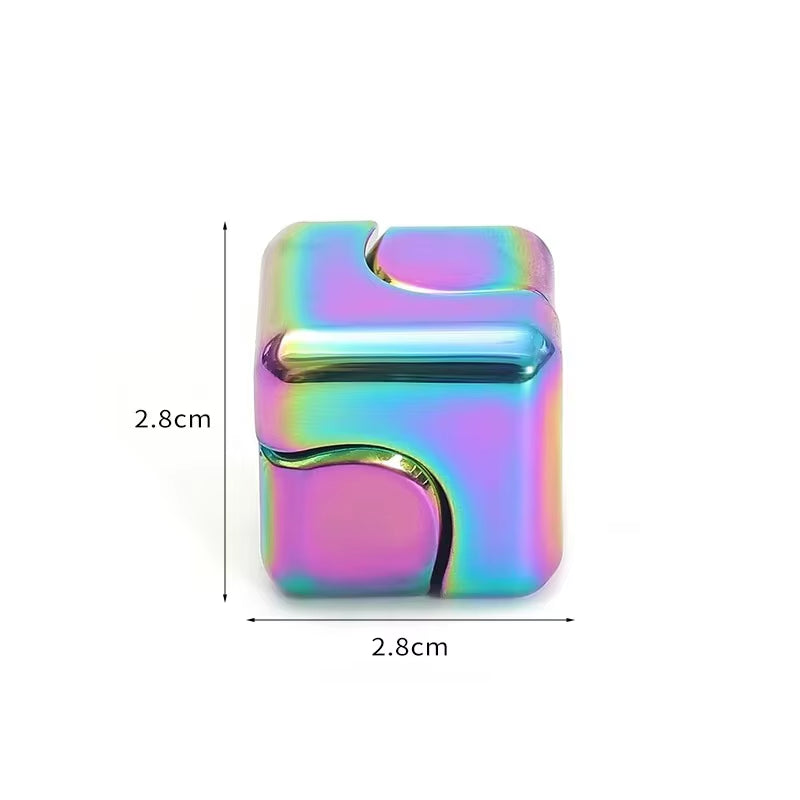 Metal Cube Spinner Fidget Toy – 3D Puzzle Gyro Gear Stress Relief Spinner for Kids & Adults