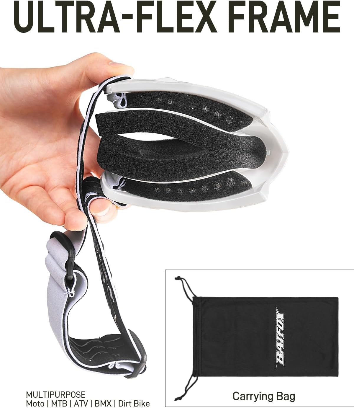 Motocross & ATV Riding Goggles – UV400 Dust-Proof, Anti-Slip Strap