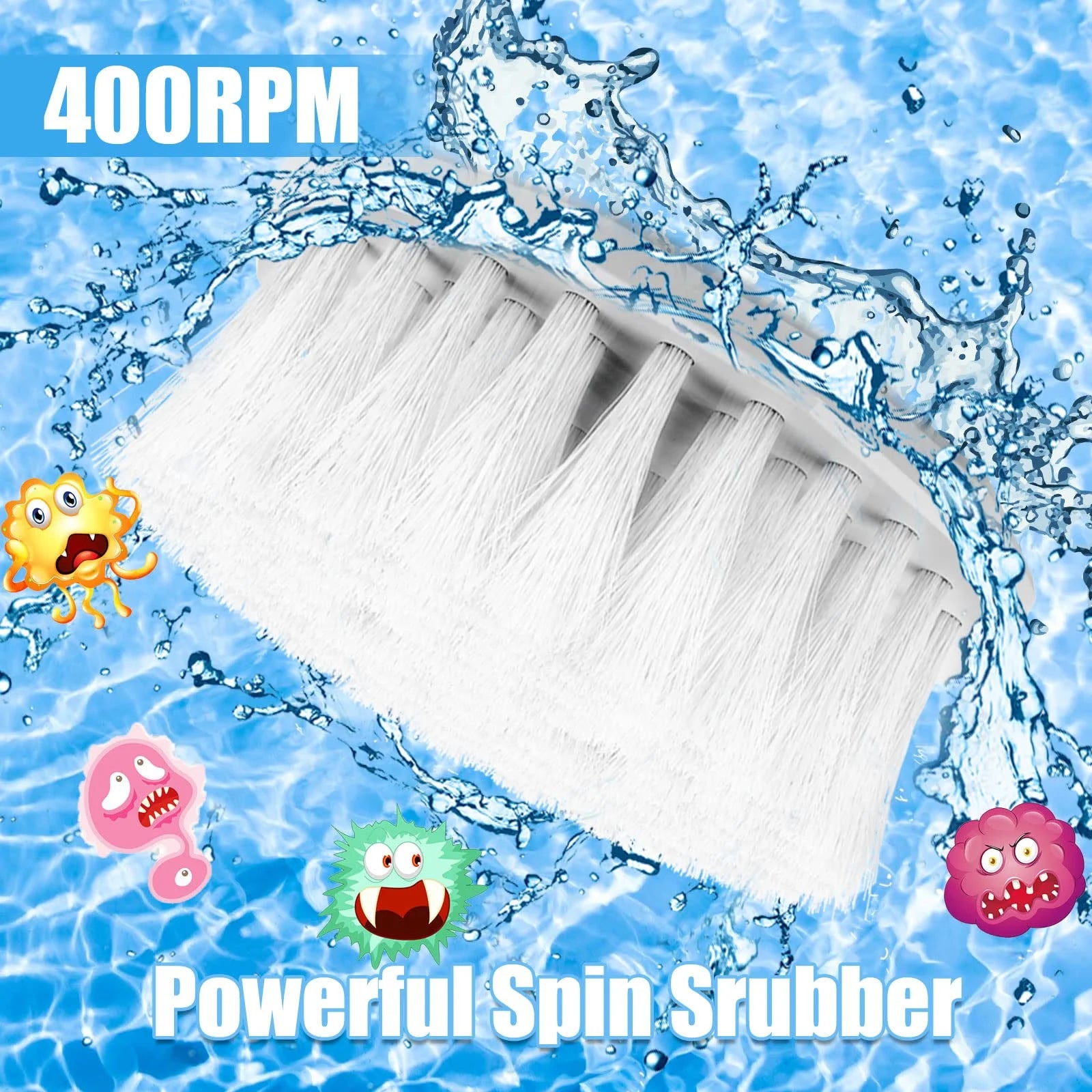 Electric Spin Scrubber – Cordless Shower & Floor Cleaner with 48" Extendable Handle