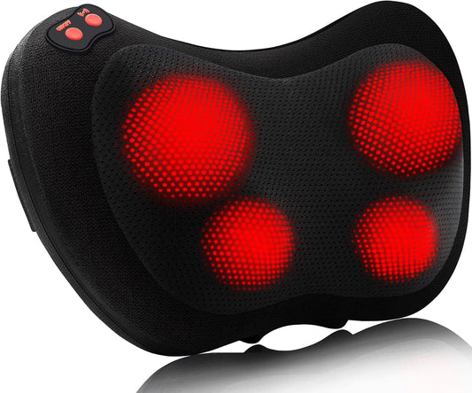 Shiatsu Back & Neck Massager with Heat – Deep Tissue Kneading Pillow for Pain Relief, Shoulders, Legs & More