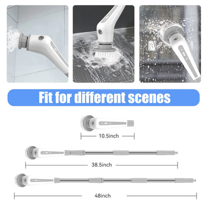 Electric Spin Scrubber – Cordless Shower & Floor Cleaner with 48" Extendable Handle