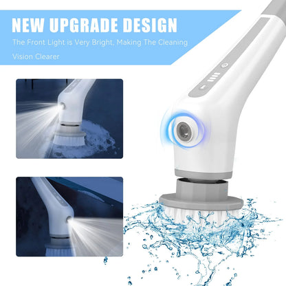 Electric Spin Scrubber – Cordless Shower & Floor Cleaner with 48" Extendable Handle