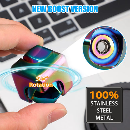 Metal Cube Spinner Fidget Toy – 3D Puzzle Gyro Gear Stress Relief Spinner for Kids & Adults