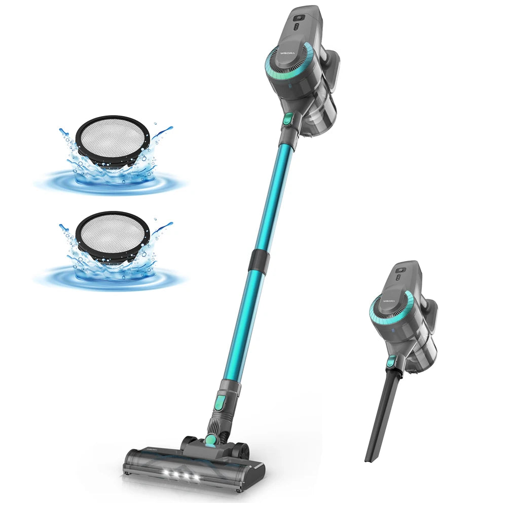 YISORA N300 Cordless Stick Vacuum – 20Kpa Ultra-Lightweight Vacuum for Carpet, Hard Floors & Pet Hair