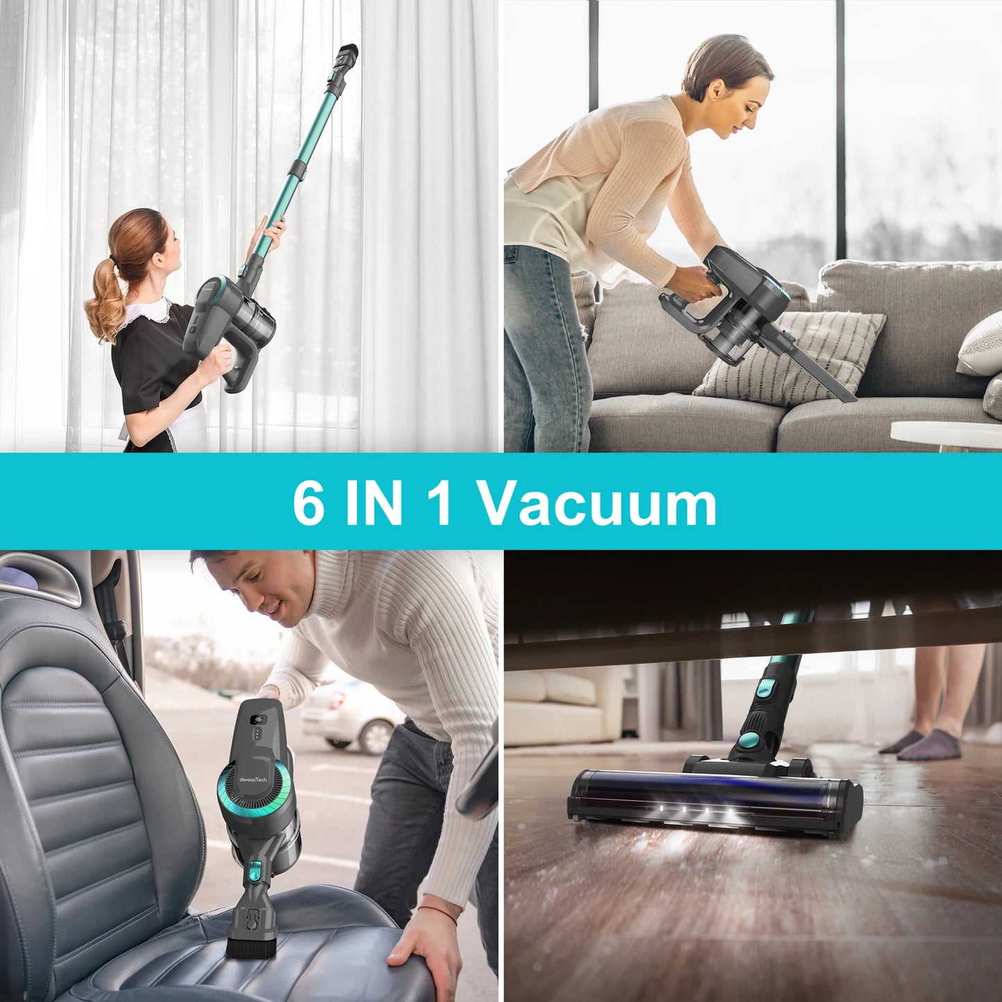 YISORA N300 Cordless Stick Vacuum – 20Kpa Ultra-Lightweight Vacuum for Carpet, Hard Floors & Pet Hair