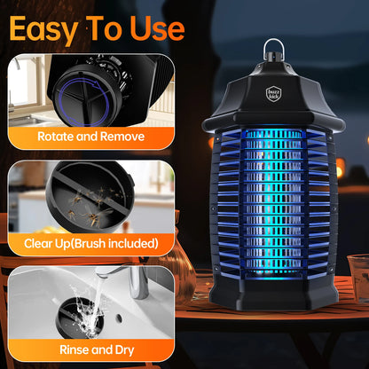 Electric Bug Zapper – Indoor & Outdoor Insect Killer, Waterproof Mosquito & Fly Trap