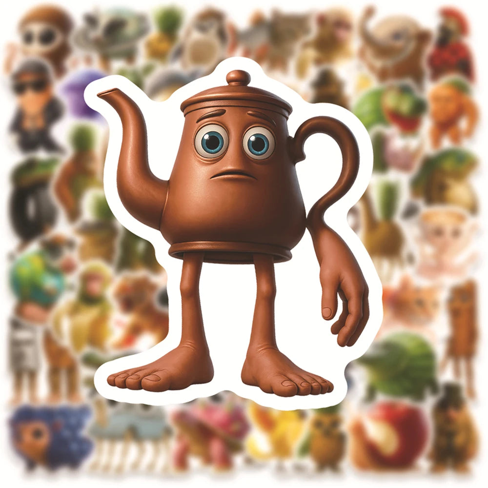 10/30/60pcs Brainrot Meme Animal Stickers – Funny Cartoon Waterproof Decals for Laptop, Phone, Car & More