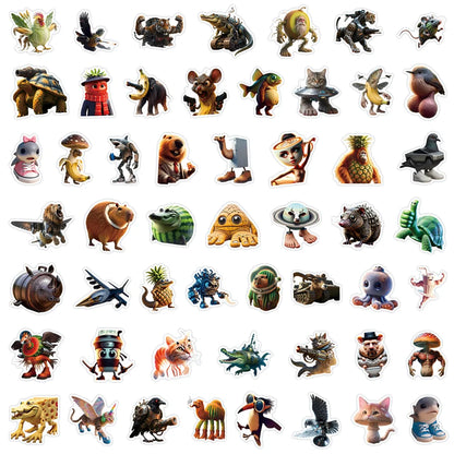 100PCS Funny Meme Abstract Animal Stickers