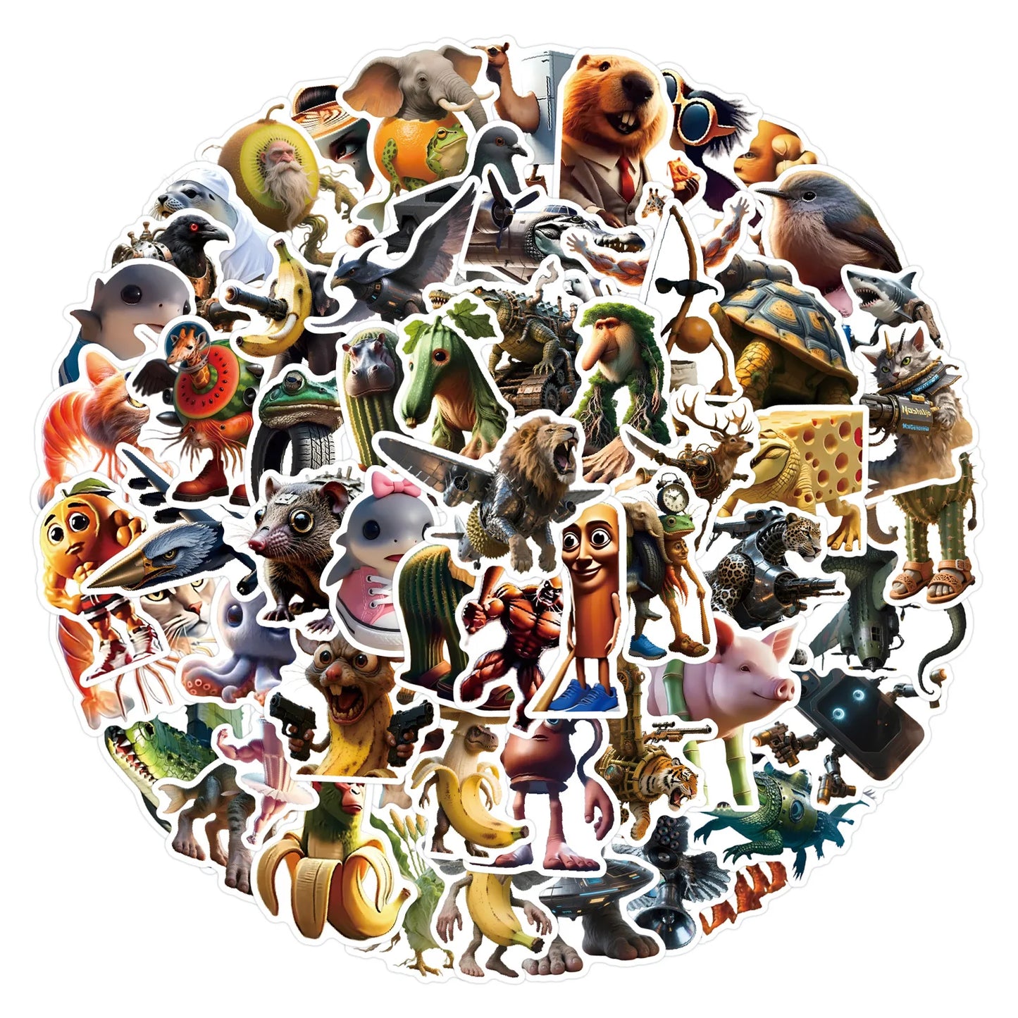 100PCS Funny Meme Abstract Animal Stickers