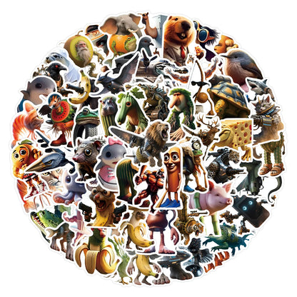 100PCS Funny Meme Abstract Animal Stickers