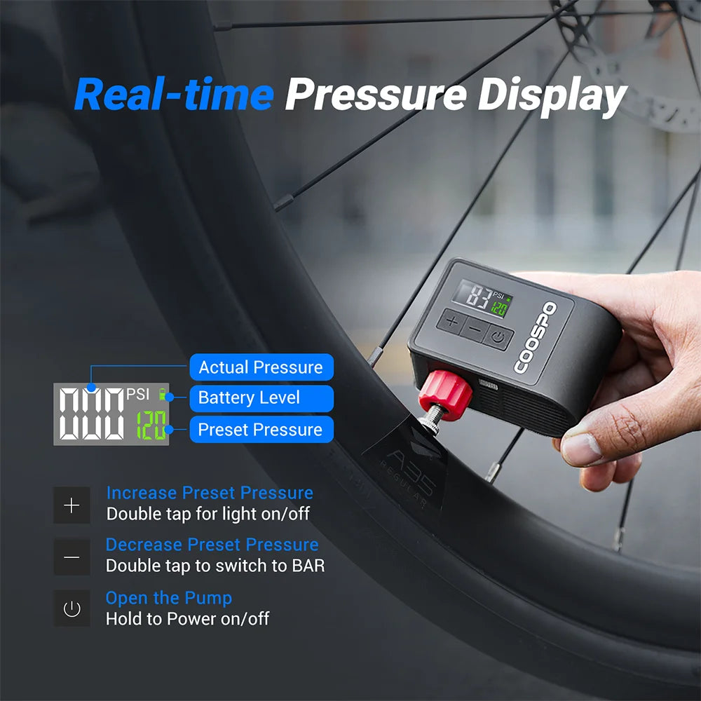 Mini Electric Air Pump – Portable 120 PSI Digital Tire Inflator