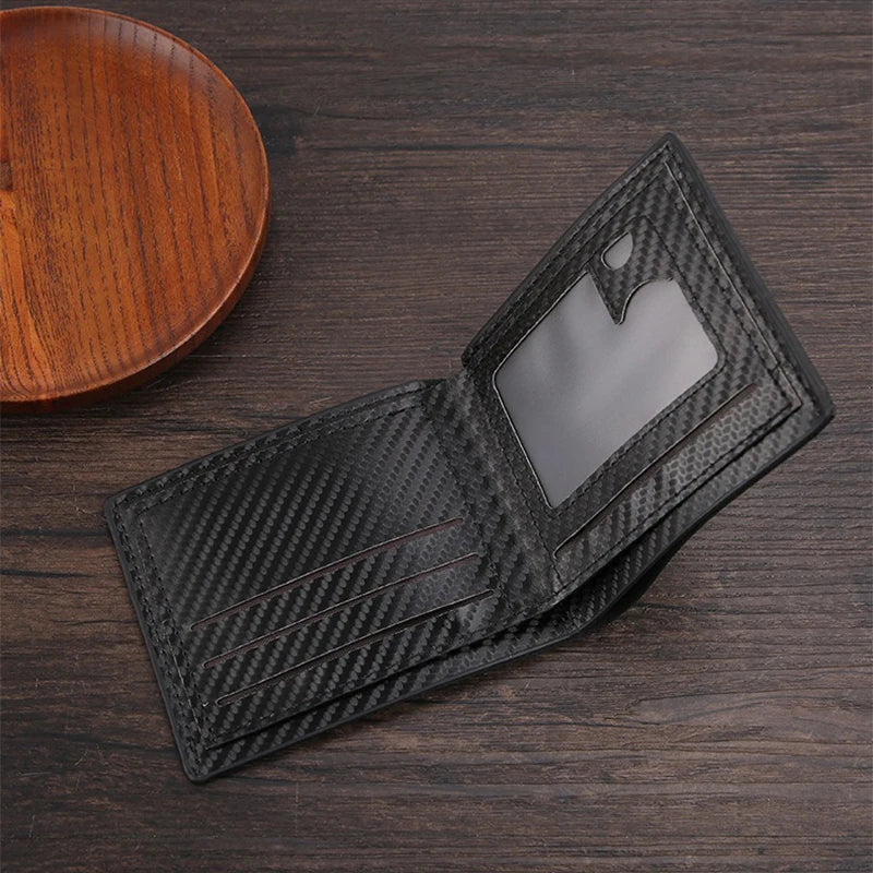 Black Large Capacity Wallet with Multiple Card Slots Simple Wallet Two Fold Men'S Wallet Thin Male Credit Card Holder