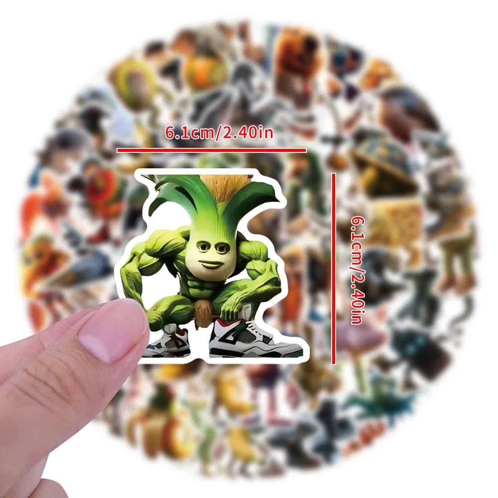 100PCS Funny Meme Abstract Animal Stickers